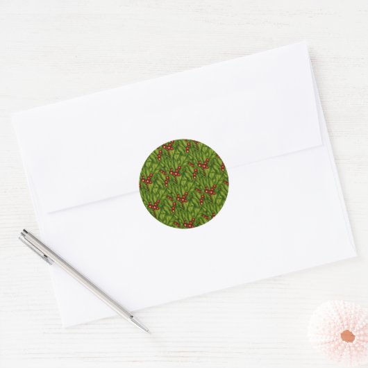 Green Berry Christmas Sticker (Umschlag)
