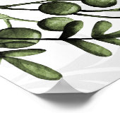 Green Berry Wreath Boho Damask Wedding Willkommen Poster (Ecke)