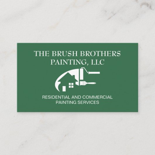 Green Beruflich House Painter Business Card Visitenkarte (Vorderseite)