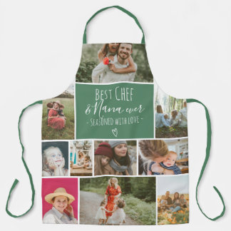 Green Best Koch und Oma Foto Collage Grid Schürze
