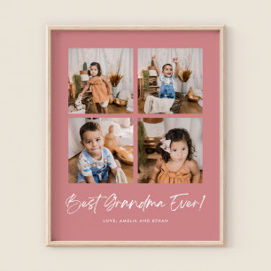 Green Best Oma je vier Fotos Poster