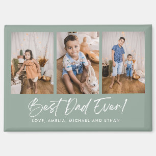 Green Best Vater je Drei Fotos Magnet