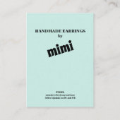 Green Bible Verse Earring Display Business Card Visitenkarte (Rückseite)