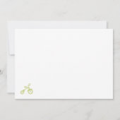 Green Bicycle Baby Shower Einladung (Rückseite)