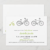 Green Bicycle Baby Shower Einladung (Vorne/Hinten)
