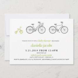 Green Bicycle Baby Shower Einladung