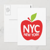 Green Big Apple NYC Postkarte (Vorne/Hinten)