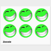 Green Big Grin Face Runder Aufkleber (Blatt)