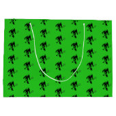 Green Bigfoot Tennis Player-Muster Große Geschenktüte (Rückseite)