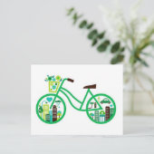 Green Bike Green Bikes Go Green Earth Day Postkarte (Stehend Vorderseite)