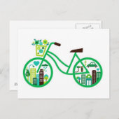 Green Bike Green Bikes Go Green Earth Day Postkarte (Vorne/Hinten)