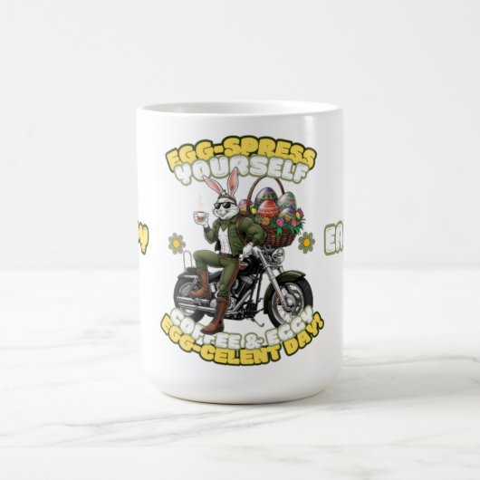 Green Biker Bunny Osterkaffee Tasse (Mittel)