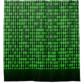 Green Binary Code Digital Computer Duschvorhang (Vorderseite)