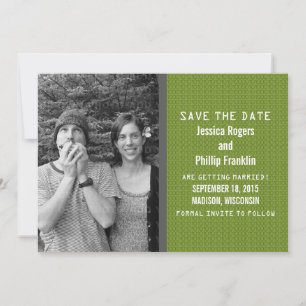 Green Binary Code Foto Save the Date einladen Einladung