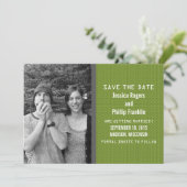 Green Binary Code Foto Save the Date einladen Einladung (Stehend Vorderseite)