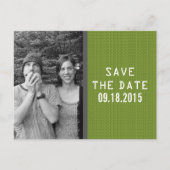 Green Binary Code Foto Save the Date Postkarte (Vorderseite)