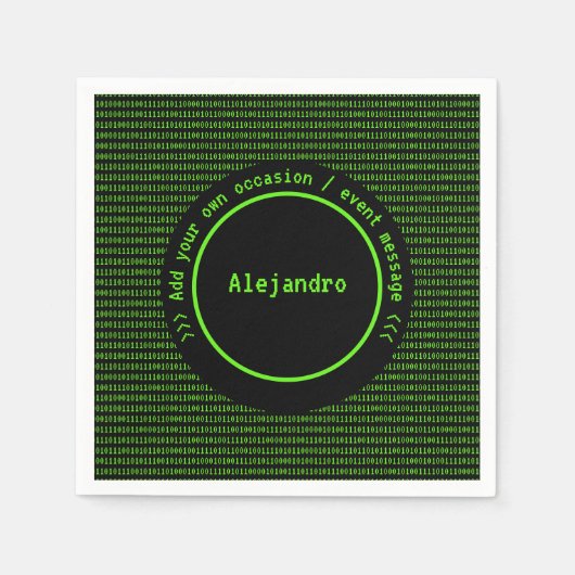 Green Binary Machine Code - Computer Business Typ Serviette (Vorderseite)
