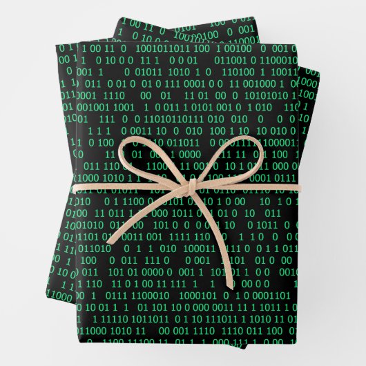 Green Binary Numerary System Geschenkpapier Set (Beispiel)