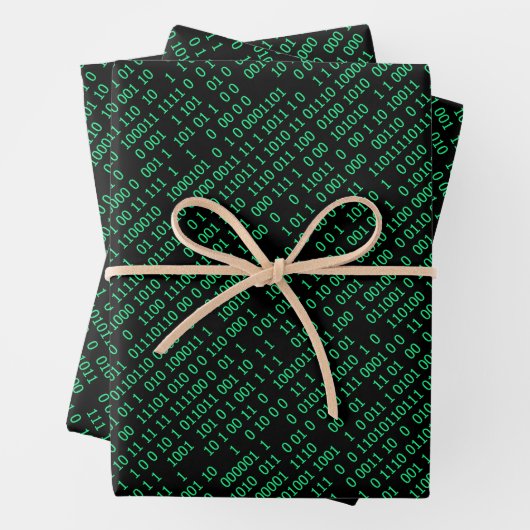 Green Binary Numerary System Geschenkpapier Set (Beispiel)