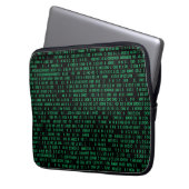 Green Binary Numerary System Laptopschutzhülle (Vorderseite Links)