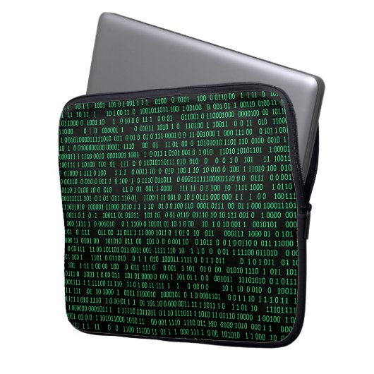 Green Binary Numerary System Laptopschutzhülle (Vorderseite Links)