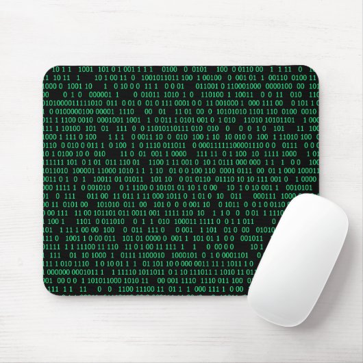 Green Binary Numerary System Mousepad (Mit Mouse)