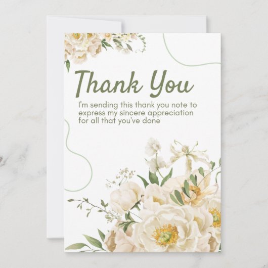 Green Bio Floral Dankeschön Card Dankeskarte (Vorderseite)