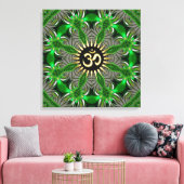 Green Bio Gold Om Sign Mandala New Age Leinwand (Insitu (Wohnzimmer))