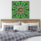 Green Bio Gold Om Sign Mandala New Age Leinwand (Insitu (Schlafzimmer))