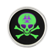 Green Biogefährdung Skull Lapel Pin