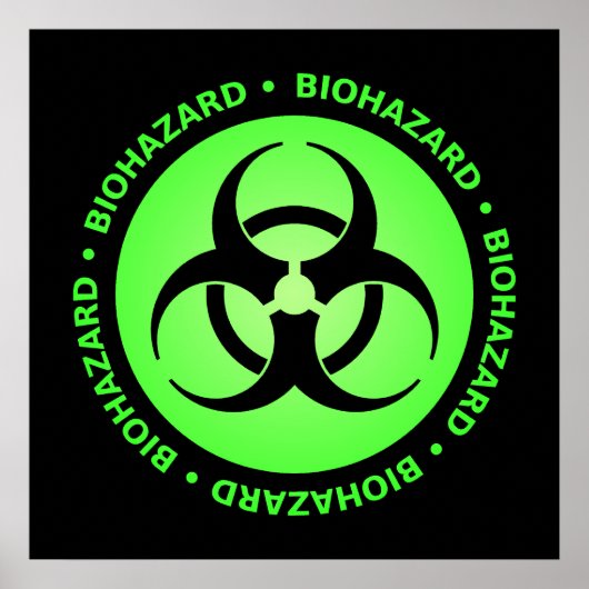 Green Biogefährdung Warning Poster (Vorne)