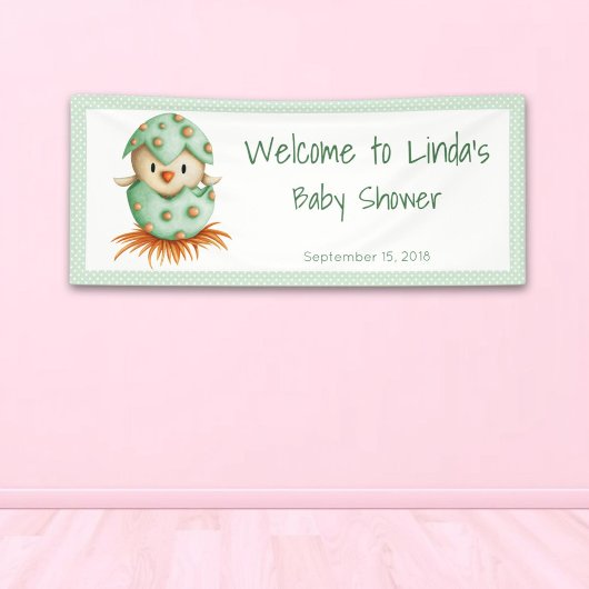 Green Bird Baby Dusche Willkommen Banner