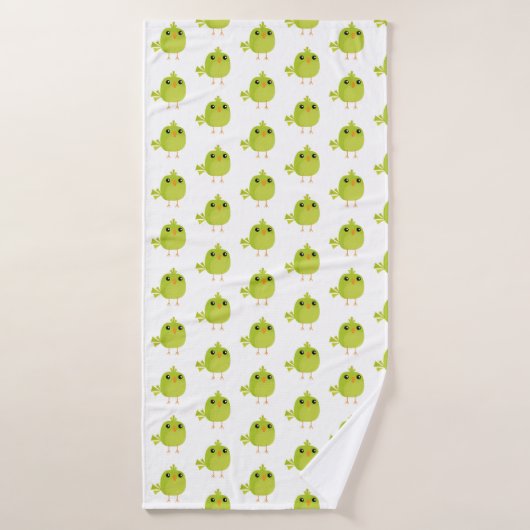 Green Bird Cartoon Badehandtuch (Badehandtuch)