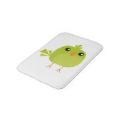 Green Bird Cartoon Badematte (Schrägansicht)