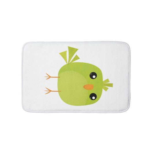 Green Bird Cartoon Badematte (Vorderseite)