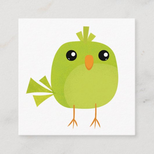 Green Bird Cartoon Begleitkarte (Vorderseite)