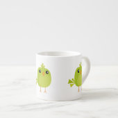 Green Bird Cartoon Espressotasse (Vorderseite Rechts)