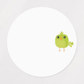 Green Bird Cartoon Etiketten (Design 2)