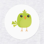 Green Bird Cartoon Etiketten (Design 1)