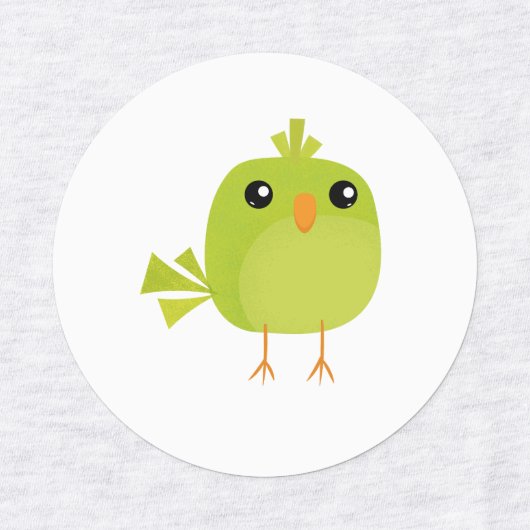 Green Bird Cartoon Etiketten (Design 1)