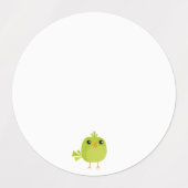 Green Bird Cartoon Etiketten (Design 1)