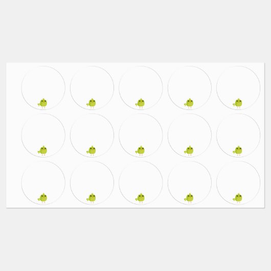 Green Bird Cartoon Etiketten (Blatt)
