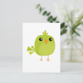 Green Bird Cartoon Feiertagspostkarte (Stehend Vorderseite)