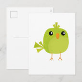 Green Bird Cartoon Feiertagspostkarte (Vorne/Hinten)