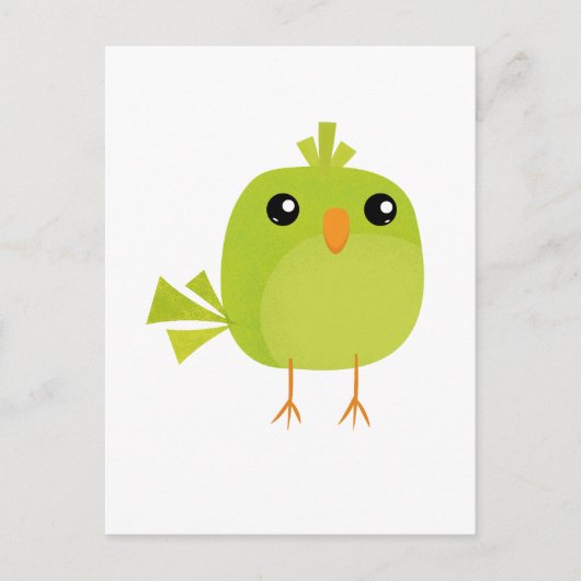 Green Bird Cartoon Feiertagspostkarte (Vorderseite)
