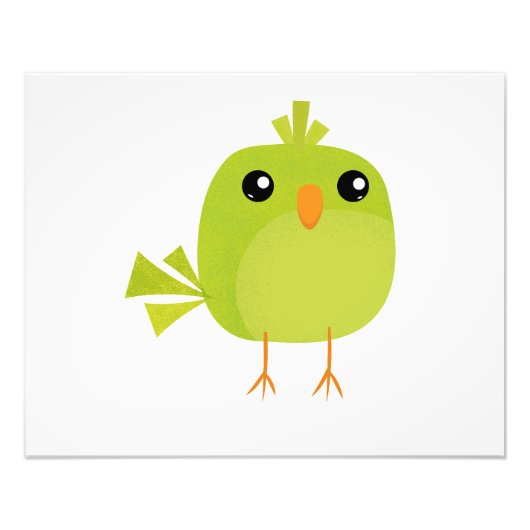 Green Bird Cartoon Fotodruck (Vorne)