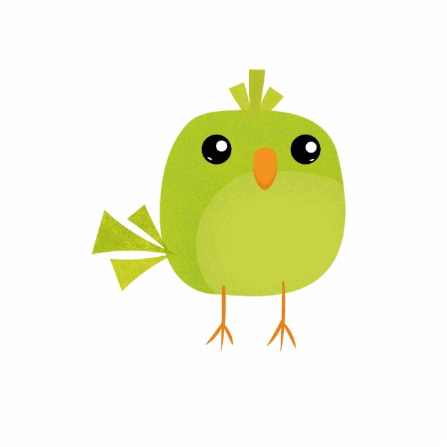 Green Bird Cartoon Freistehende Fotoskulptur (Vorne)