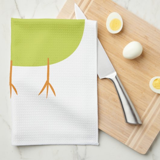 Green Bird Cartoon Geschirrtuch (Viertel Falte)