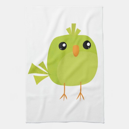 Green Bird Cartoon Geschirrtuch (Vertikal)