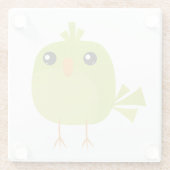 Green Bird Cartoon Glasuntersetzer (Rückseite)